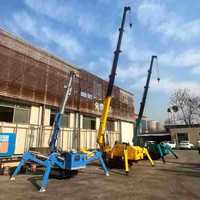 Grue araignée mobile à chenilles en caoutchouc télescopique de 8 tonnes avec télécommande pour toiture légère