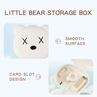 Kit de soin des ongles pour bébé en métal en forme d'ours, 4 pièces, avec ciseaux pliables sans BPA et fonction de recourbement pour les nouveau-nés de 0 à 24 mois