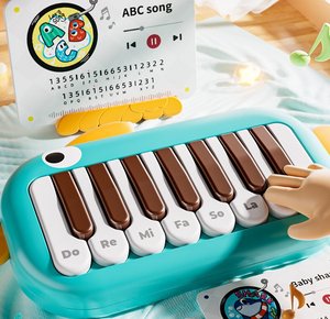 Nouveaux modèles d'instruments de percussion en gros : Jouet musical électronique en plastique à frapper, motif dessin animé, MoeFish Piano Musical Toy - Product Image 4