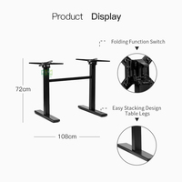 (E9858) Base de meubles en aluminium moulé noir pour jardin, tables à manger pliantes, pieds