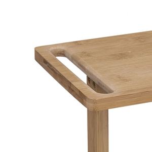 4 Tiers Bamboo Standing Type Lacquer Bathroom <b>Kitchen</b> Dessert <b>Storage</b> Trolley with 3 Compartments and Shelf - Product Image 6