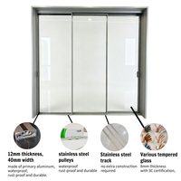 Puerta Corredera de Vidrio de Aluminio Minimalista Directo de Fábrica, Partición Interior Personalizable
