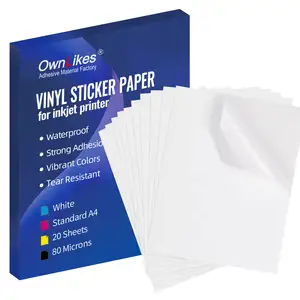 Zelfklevend Waterdicht Vinyl A4 Glossy Sticker Papier Voor Inkjetprinter