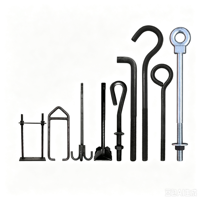 OEM ODM Boulon d'ancrage en acier au carbone noir zingué HDG de type L, soudé et encastré, classe 4.8, 8.8, 10.9, 12.9, pour fondation et base
