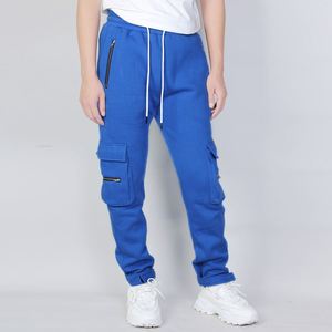 <span class=keywords><strong>Pantaloni</strong></span> Cargo da Uomo Blu Royal con Tasche Laterali Grandi e Zip, Casual Slim Fit, Produzione OEM ODM Personalizzata - Product Image 1