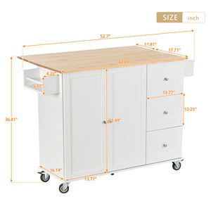 <b>Mobile</b> <b>Kitchen</b> <b>Island</b> Cart with Large Table Top - Product Image 2