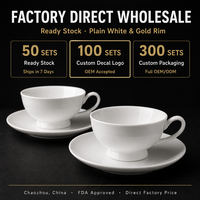 Juego de Taza y Platillo de Cerámica con Logotipo Personalizado, Taza de Porcelana para Espresso