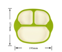 Produits pour bébés personnalisés, assiette carrée en silicone liquide bicolore, assiette à ventouse intégrée anti-chute pour les tout-petits, alimentation des nourrissons