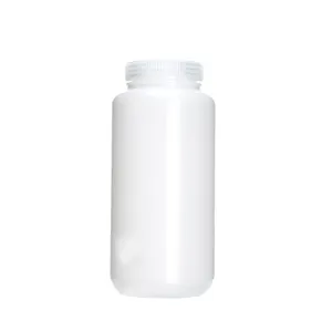 Bouteille ronde de réactif en plastique HDPE de 250ml Bouteilles d'échantillons chimiques à large bouche blanches