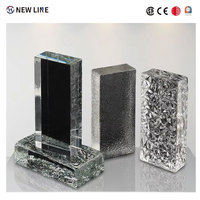 Briques de verre colorées solides et résistantes, à bords lisses, résistantes au feu, pour la construction intérieure/extérieure, les gymnases, les hôtels, les halls d'entrée
