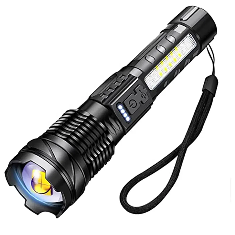 Taikoo multiuso più luminoso portatile super luminoso cob led torcia laser tattica led torcia ricaricabile ad alta lumen