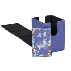 Karten deck box mit Würfels chale für MTG 120 Karten aufbewahrung sbox TCG CCG PU Leder Strong Magnet Sammler karten etui