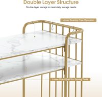 Table de manucure minimaliste HONGZI avec cadre en verre et texture marbrée, pour salon commercial, poste de travail professionnel pour styliste de beauté