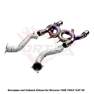 ท่อไอเสียแบบตรง Vortex Purple Titanium พร้อมแผ่นกันความร้อนสำหรับ McLaren 720S 765LT 4.0T V8 แบบติดตั้งได้โดยตรง - Product Image 3