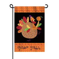Drapeau Vintage Happy Garden, Yard Decor saisonnier automne Thanksgiving maison Thanksgiving drapeaux de jardin