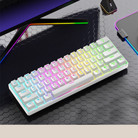 Kablosuz Klavye Laptop Notebook PC BT USB Nirkabel RGB Gaming DK61 Mekanik 60% Keyboard untuk Ponsel Android