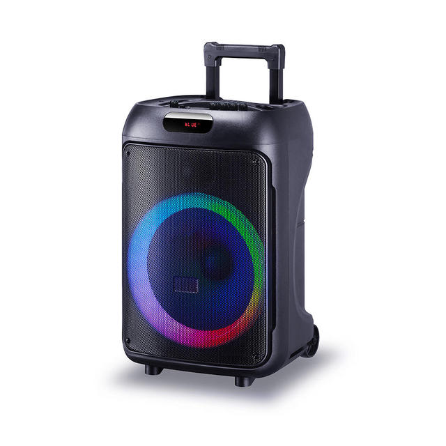 2026 New YE-1506 40W Wireless RGB Light Microphone 15-inch Karaoke Speaker Trolley for Outdoor Party DJ Blue Compu