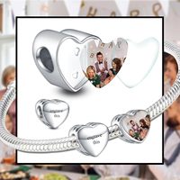 Colliers pendentifs personnalisés NINGAN en argent sterling 925, breloques photo gravées, cœur, arbre généalogique, papa, maman, amour
