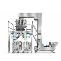 Machine d'emballage automatique de granulés avec peseuse multi-têtes, système d'emballage VFFS à double sachet pour graines, noix, snacks, haricots, céréales, bonbons