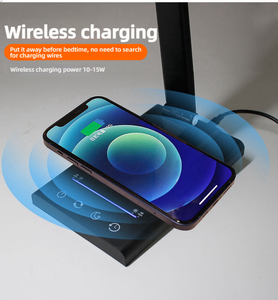 <span class=keywords><strong>Lampe</strong></span> de bureau <span class=keywords><strong>LED</strong></span> S, 5 modes d'éclairage, contrôle tactile, aluminium, chargeur <span class=keywords><strong>sans</strong></span> <span class=keywords><strong>fil</strong></span> 10W, <span class=keywords><strong>lampe</strong></span> de studio pour l'étude, <span class=keywords><strong>pince</strong></span> pour étudiants - Product Image 2