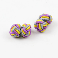 Boutons de manchette pour hommes mode hommes chemise boutons de manchette commerce couleurs mélangées bricolage tressé deux tailles fil boucle bouton de manchette