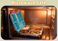 Boîte à bento F26 écologique sans BPA en acier inoxydable à 5 compartiments, compatible micro-ondes, chauffable, anti-fuite, grande capacité pour les travailleurs