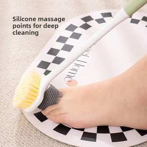 Long-Handled Double-Sided Modern Plastic Bath <b>Brush</b> with Multifunctional Soft Bristle Scrubber for Foot & <b>Back</b> Exfoliation - Product Image 4