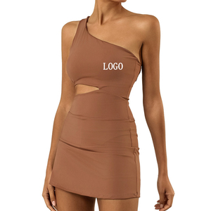Nouvelle jupe de sport/yoga/tennis pour femme, style uni, dos croisé, extensible, rembourrée, anti-transparence, sensation seconde peau - Product Image 1