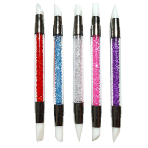 5pcs Double Head Nail Art Tool Pens Acrylic Handle Soft Silicone Crystal Manicure Brush - Product Image 5
