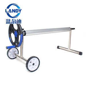Chariot enrouleur de bâche de piscine Landy en alliage d'aluminium, capacité de charge 60 kg, longueur réglable, pour piscines de villas privées - Product Image 1