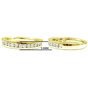 Ensemble de bagues de mariage classiques en or jaune 18 carats et diamants pour couples, cadeau de fiançailles et d'anniversaire de Hong Kong - Product Image 2
