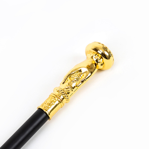 ไม้เท้าตกแต่งลายมือทองคำ - ด้ามจับโลหะลายนูน ไม้เท้าแฟชั่นขายส่ง - Product Image 3