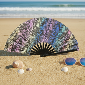 Ventagli Pieghevoli Tradizionali in Bambù Ecologici FAREA con Design Dipinto per il Pesce d'Aprile - Regalo Aziendale - Product Image 1