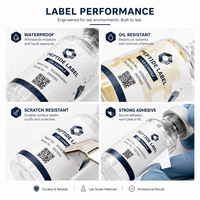 Étiquettes personnalisées pour peptides, autocollantes, en PET BOPP, pour flacons, en rouleau ou en feuille, impression pour petits flacons, emballage cosmétique et de laboratoire