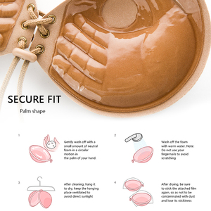 Mới Dày Tay Cup Tái Sử Dụng Silicone Dính <span class=keywords><strong>Strapless</strong></span> Dính Vô Hình Phía Trước Đóng Cửa Vòng Dây Kéo Áo Ngực Cho Phụ Nữ Nâng - Product Image 4