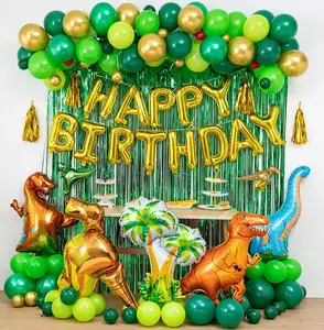Ballons joyeux anniversaire, décoration de fête sur le thème des dinosaures, fournitures de fête d'anniversaire, décoration de fête prénatale pour enfants