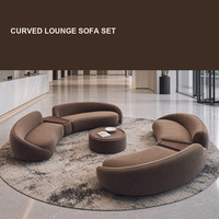 Ensemble de canapés modulaires incurvés modernes en velours de luxe pour hall d'hôtel, salle d'attente, mobilier de bureau et de salon