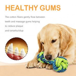 Juguete Masticable <span class=keywords><strong>para</strong></span> <span class=keywords><strong>Perros</strong></span> de Grado Alimenticio, 7 Piezas, Duradero, de Cuerda de Algodón, con Forma de Pelota y Nudos, <span class=keywords><strong>para</strong></span> Limpieza Dental y Juego en Interiores - Product Image 4