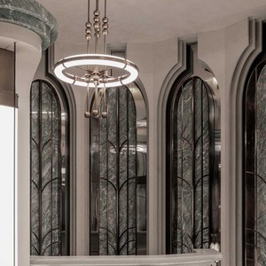 Lustre LED rond moderne E27 à plusieurs têtes, luminaire suspendu pour restaurant, hôtel, salle privée, salle de banquet - Product Image 3