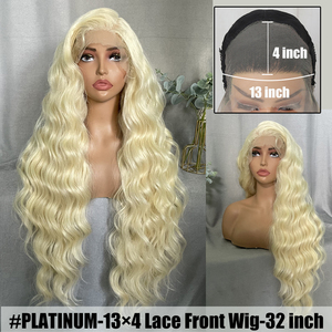 Perruque synthétique à dentelle frontale Starhair, 32 pouces de long, 13x6, ondulée, pré-épilée avec des <span class=keywords><strong>cheveux</strong></span> de bébé, sans colle, dentelle suisse résistante à la chaleur - Product Image 4