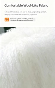 Fauteuil lounge moderne rembourré en peluche longue et <span class=keywords><strong>bouclée</strong></span>, confortable et doux, fauteuil d'appoint monoplace en <span class=keywords><strong>laine</strong></span> de mouton pour salon ou plage - Product Image 5