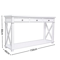 Table de salon en chêne à 3 tiroirs, meuble de salon