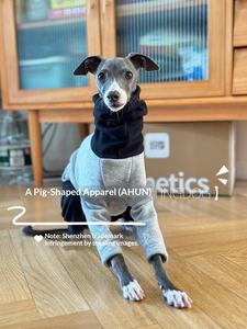 Veste classique à quatre pattes pour petit lévrier, en coton pur, avec blocs de couleur gris et noir, douce et chaude, pour petit <span class=keywords><strong>Lurcher</strong></span> ou Whippet - Product Image 3