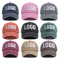 Casquette de baseball personnalisée OEM/ODM, broderie, coton lavé, style Dad Hat, 5 panneaux, non structurée
