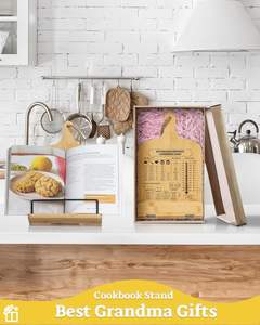 <span class=keywords><strong>T</strong></span>ábua De Corte Cookbook Stand, Suporte resistente do livro do cozinheiro, Recipe Book Holder com Medição Conversão Gráfico - Product Image 6