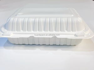 एमएफपीपी प्लास्टिक थर्मल बेंटो आयताकार डिस्पोजेबल टू गो फूड बॉक्स रेस्तरां टोगो क्लैमशेल कंटेनर 9x6 - Product Image 2