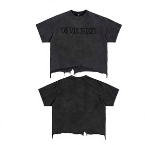 T-shirt vintage pour homme <span class=keywords><strong>ETAI</strong></span> en pur coton, coupe ample, col rond, respirant et anti-humidité, effet vieilli - Product Image 2