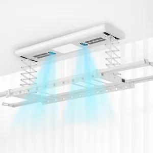 New Design Good Electric Ceiling Aluminium Clothes Drying Rack Ceiling Automatic Metal Clothes Drying For Laundry Shop
