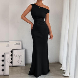 NUEVO Vestido Largo Informal para Mujer, Color Sólido, Espalda Descubierta, Estilo Tubo, Ajustado, 2026 - Product Image 1
