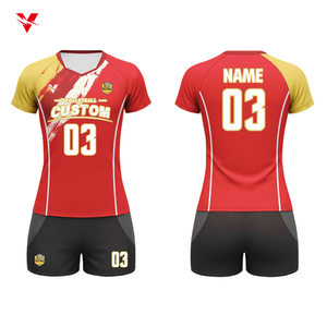 Tenues de volley-ball personnalisées respirantes pour hommes, femmes et équipes de club, sublimation noir et jaune, ensembles de maillots de volley-ball Wv80 - Product Image 1